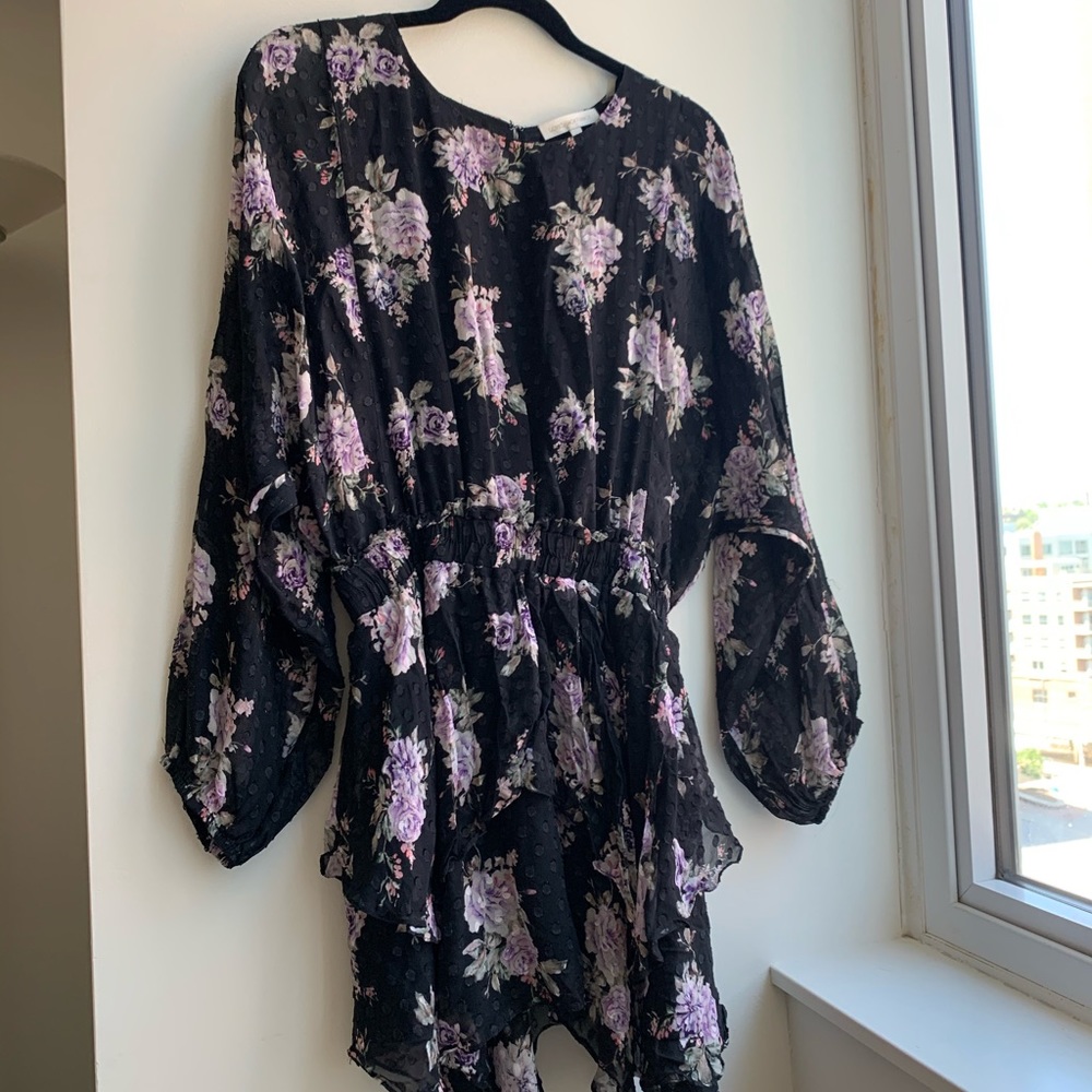LoveShackFancy Black and Purple floral dress